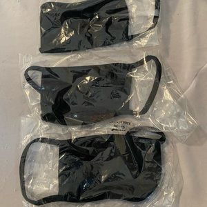 3 Black reusable face masks